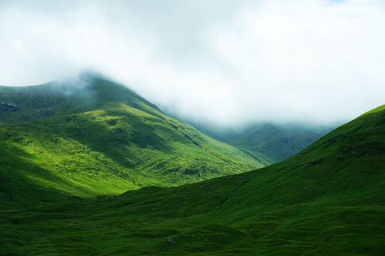 Rolling green hills